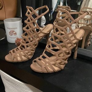 Nude cage detail stilettos